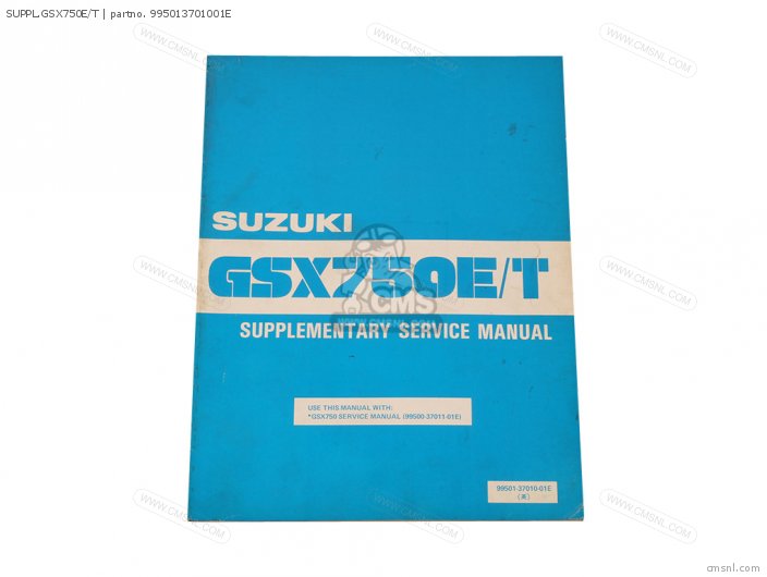 Suzuki SUPPL.GSX750E/T 995013701001E