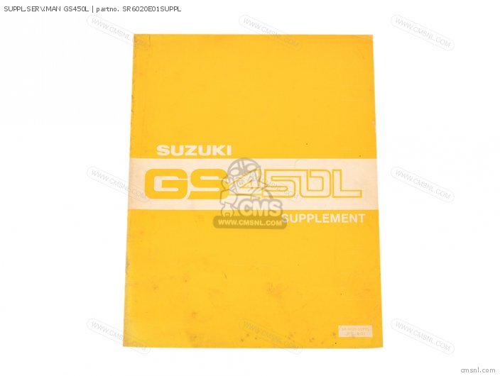 Suzuki SUPPL.SERV.MAN GS450L SR6020E01SUPPL