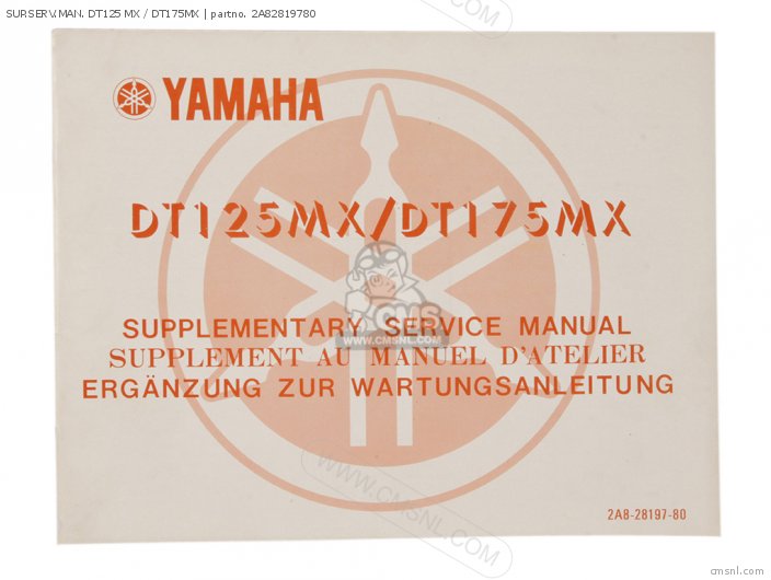 Yamaha SUP.SERV.MAN. DT125 MX / DT175MX 2A82819780