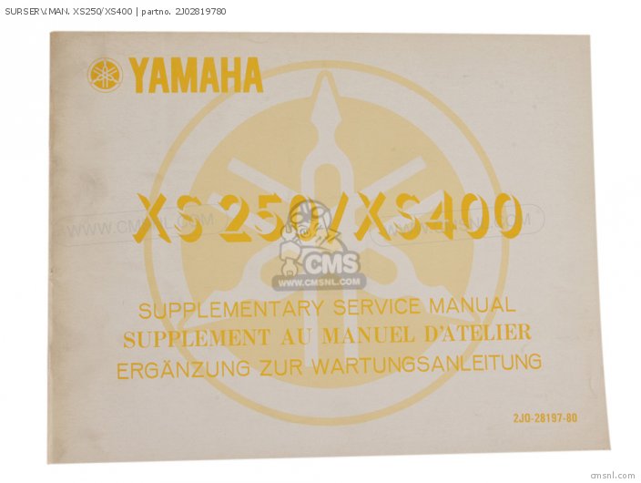 Yamaha SUP.SERV.MAN. XS250/XS400 2J02819780
