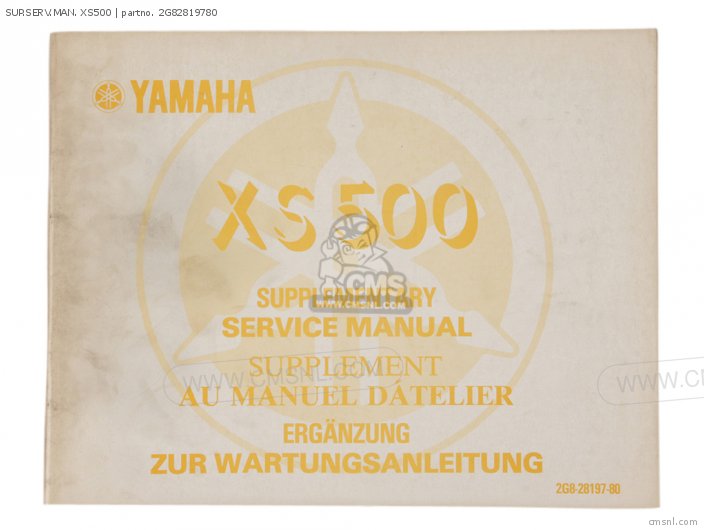 Yamaha SUP.SERV.MAN. XS500 2G82819780