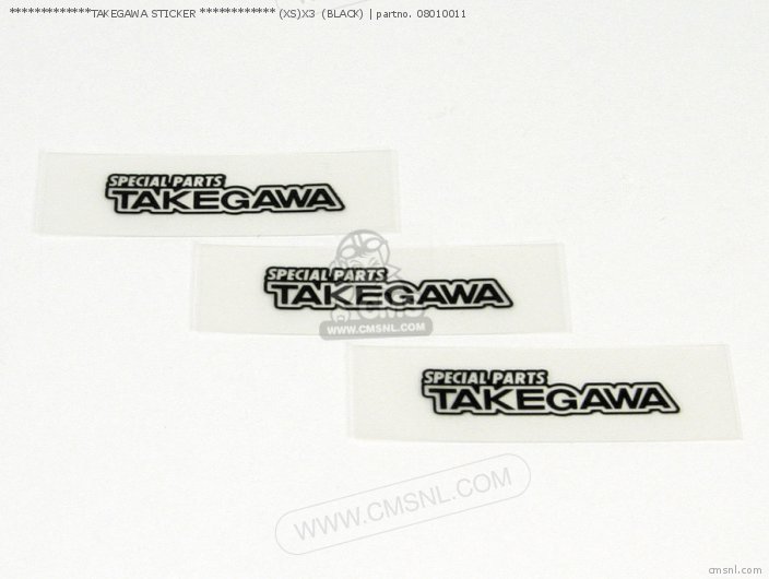 Takegawa *************TAKEGAWA STICKER ************ (XS)X3  (BLACK) 08010011