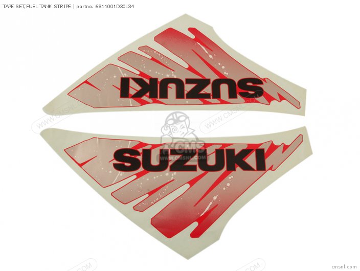 Suzuki TAPE SET,FUEL TANK STRIPE 6811001D30L34