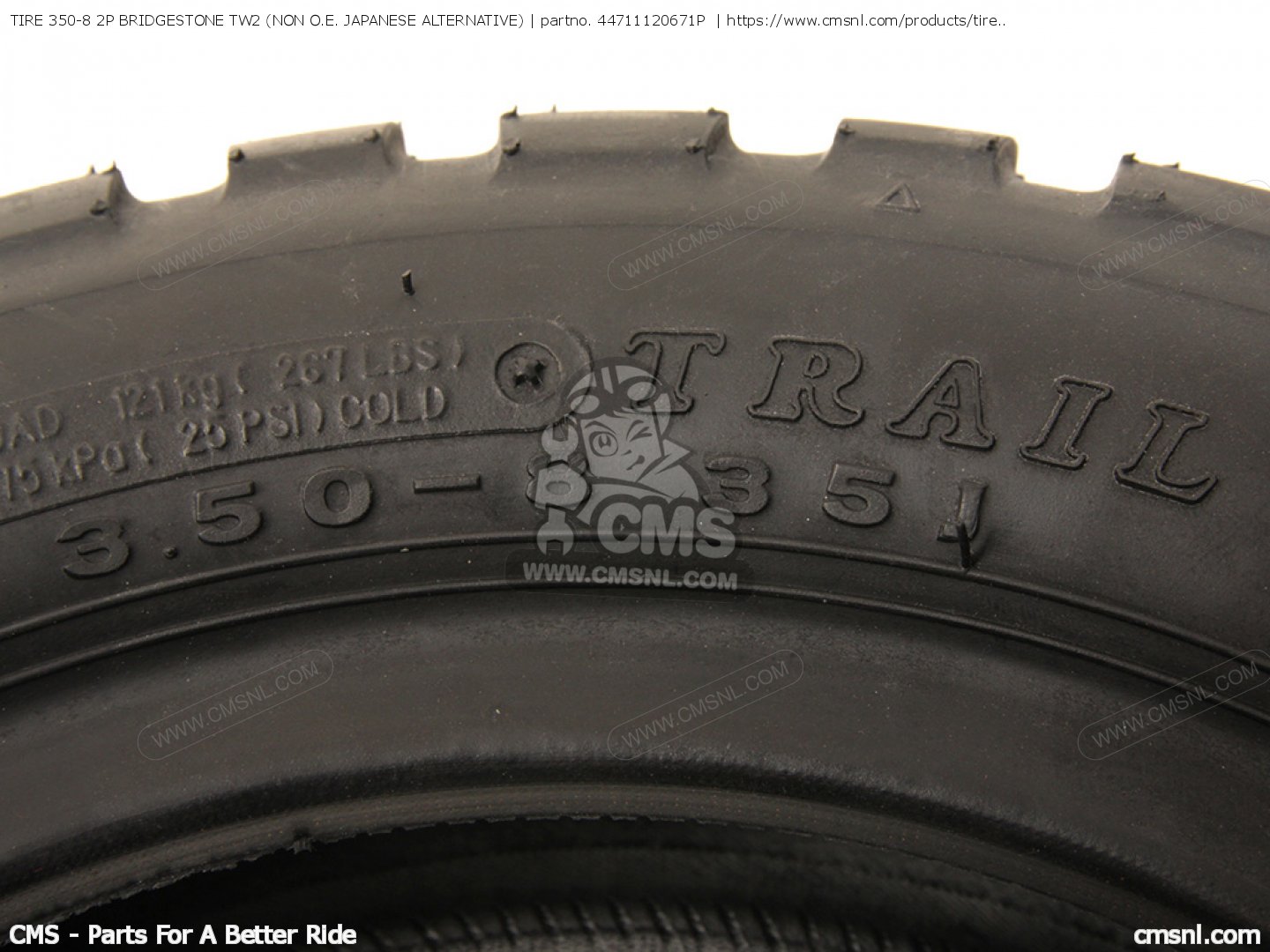 44711120671P: TIRE 350-8 2P BRIDGESTONE TW2 (NON O.E. JAPANESE