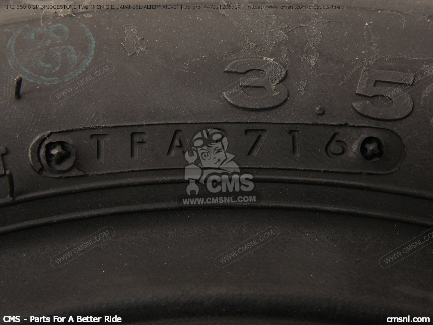 TIRE 350-8 2P BRIDGESTONE TW2 (NON O.E. JAPANESE ALTERNATIVE