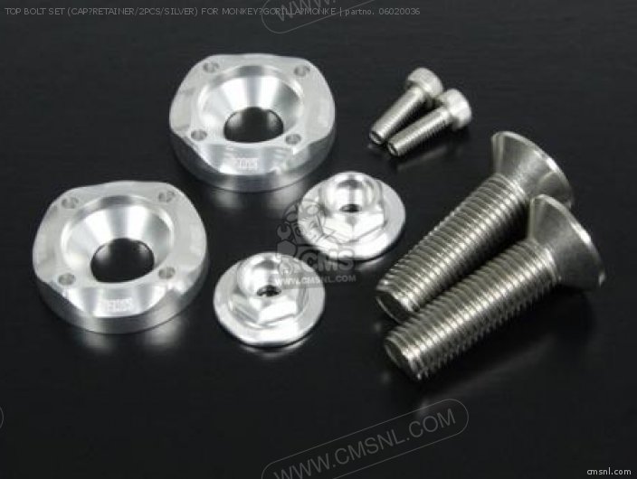 Takegawa TOP BOLT SET (CAP?RETAINER/2PCS/SILVER) FOR MONKEY?GORILLA?MONKE 06020036