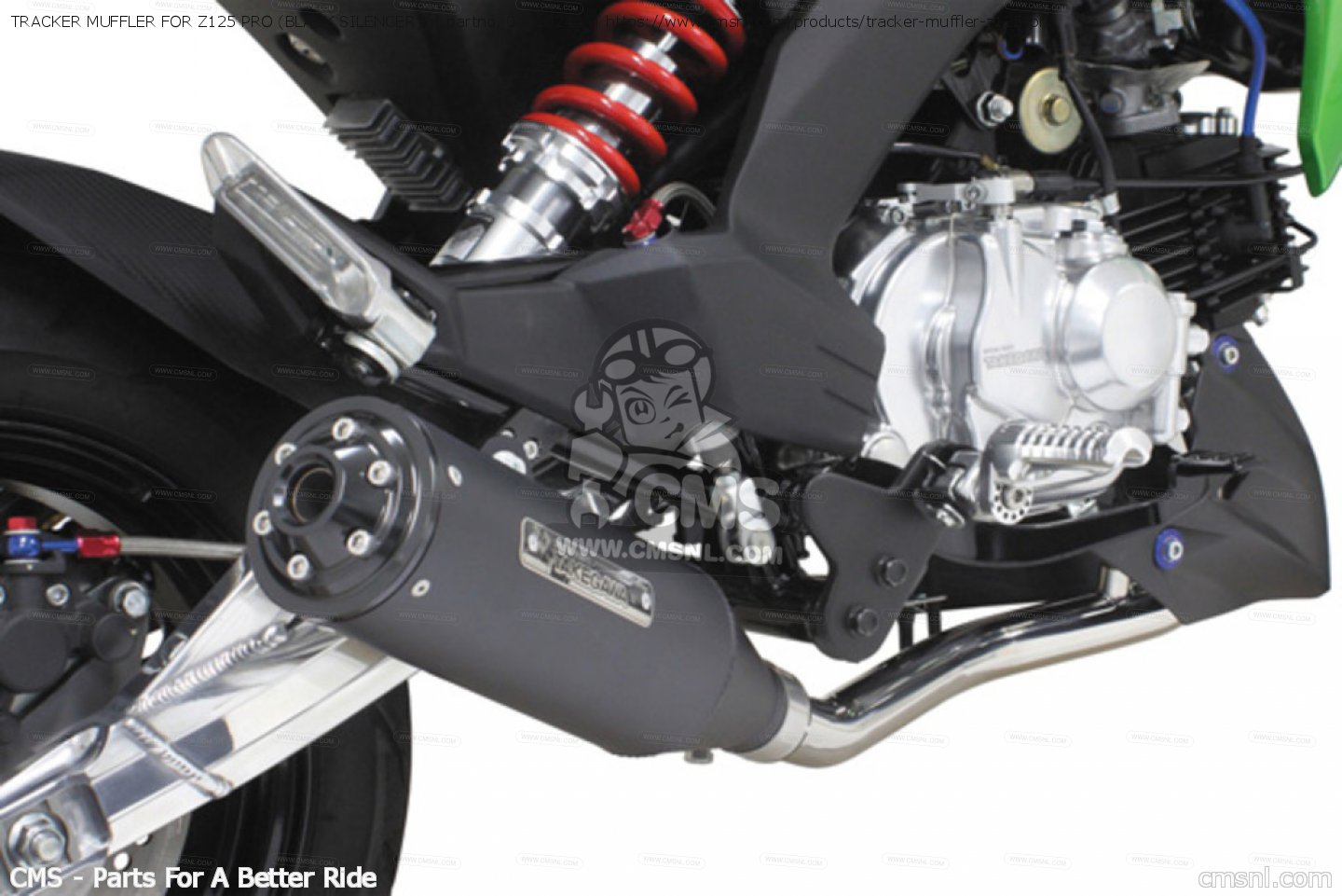 04020244: TRACKER MUFFLER FOR Z125 PRO (BLACK SILENCER