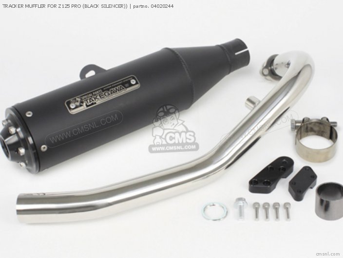 Takegawa TRACKER MUFFLER FOR Z125 PRO (BLACK SILENCER)) 04020244