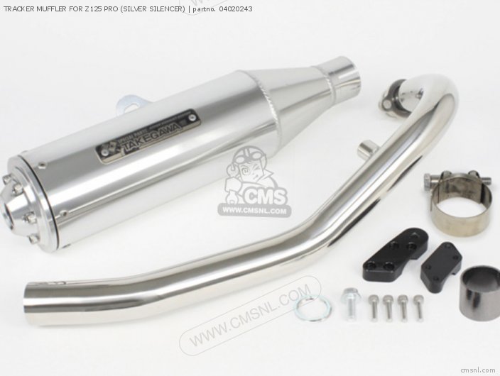 Takegawa TRACKER MUFFLER FOR Z125 PRO (SILVER SILENCER) 04020243