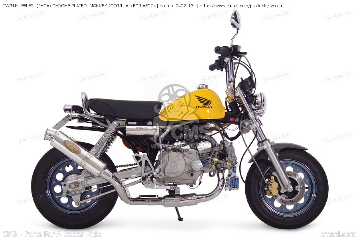 0402113: TWIN MUFFLER (JMCA) CHROME PLATED MONKEY ?GORILLA