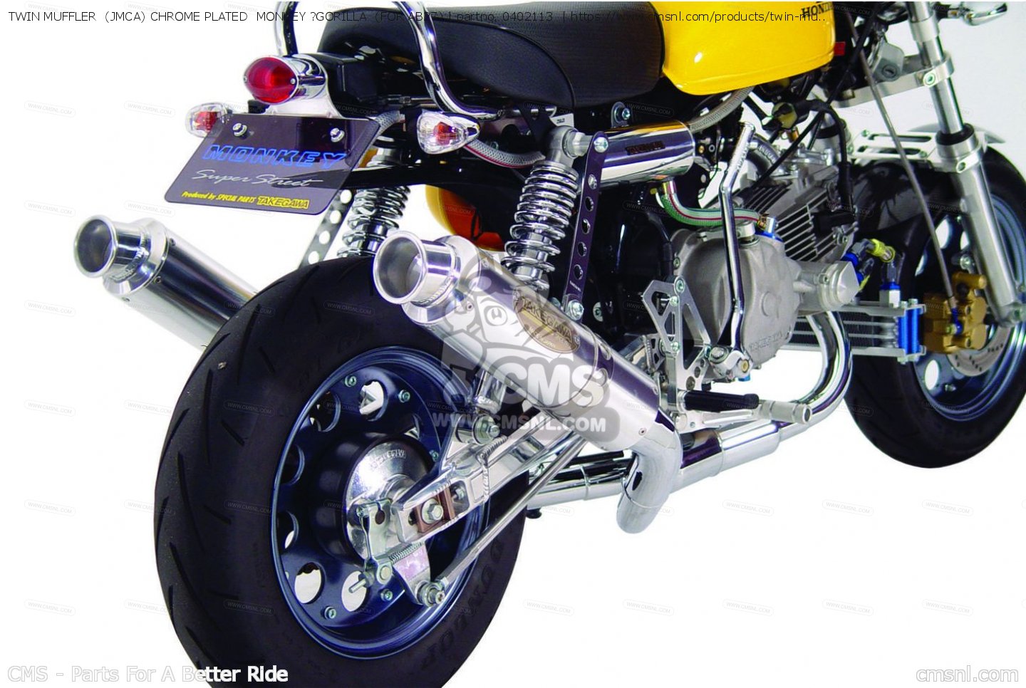 ハモニカ 0402113: TWIN MUFFLER (JMCA) CHROME PLATED MONKEY ?GORILLA