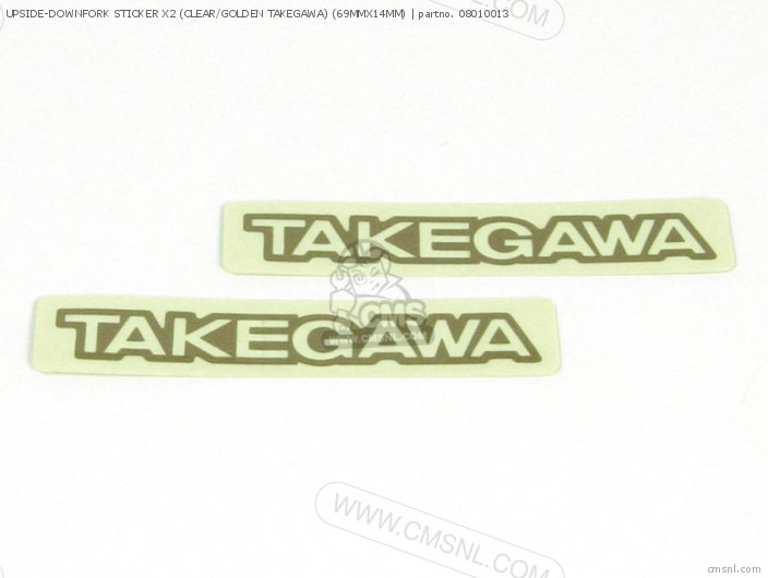 Takegawa UPSIDE-DOWNFORK STICKER X2 (CLEAR/GOLDEN TAKEGAWA) (69MMX14MM) 08010013