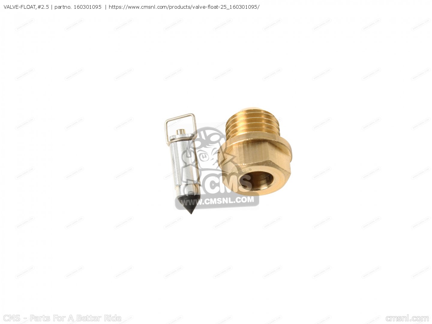 160301095: VALVE-FLOAT,#2.5 Kawasaki - buy the 16030-1095 at CMSNL