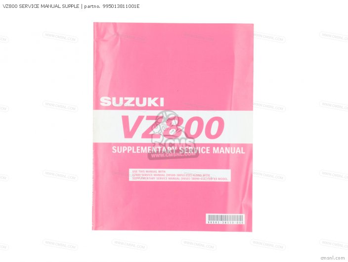 Suzuki VZ800 SERVICE MANUAL SUPPLE 995013811001E