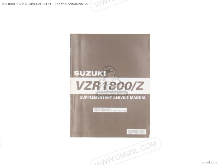 Suzuki VZR1800 SERVICE MANUAL SUPPLE 995013959001E