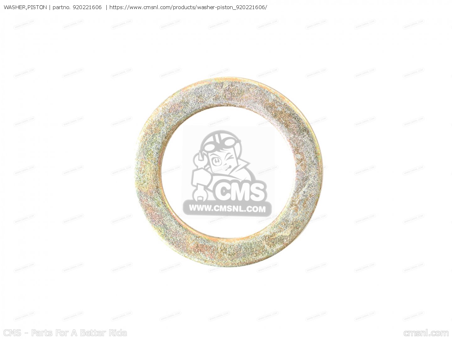 920221606: WASHER,PISTON Kawasaki - buy the 92022-1606 at CMSNL