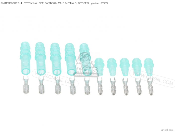 Daytona WATERPROOF BULLET TEMINAL SET, CA/CB104, MALE & FEMALE, SET OF 5 61939