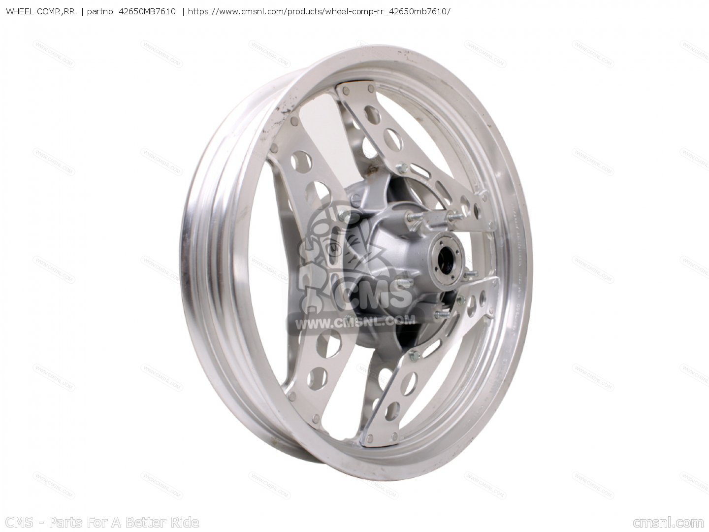 42650MB7610: WHEEL COMP.,RR. Honda - buy the 42650-MB7-610 at CMSNL