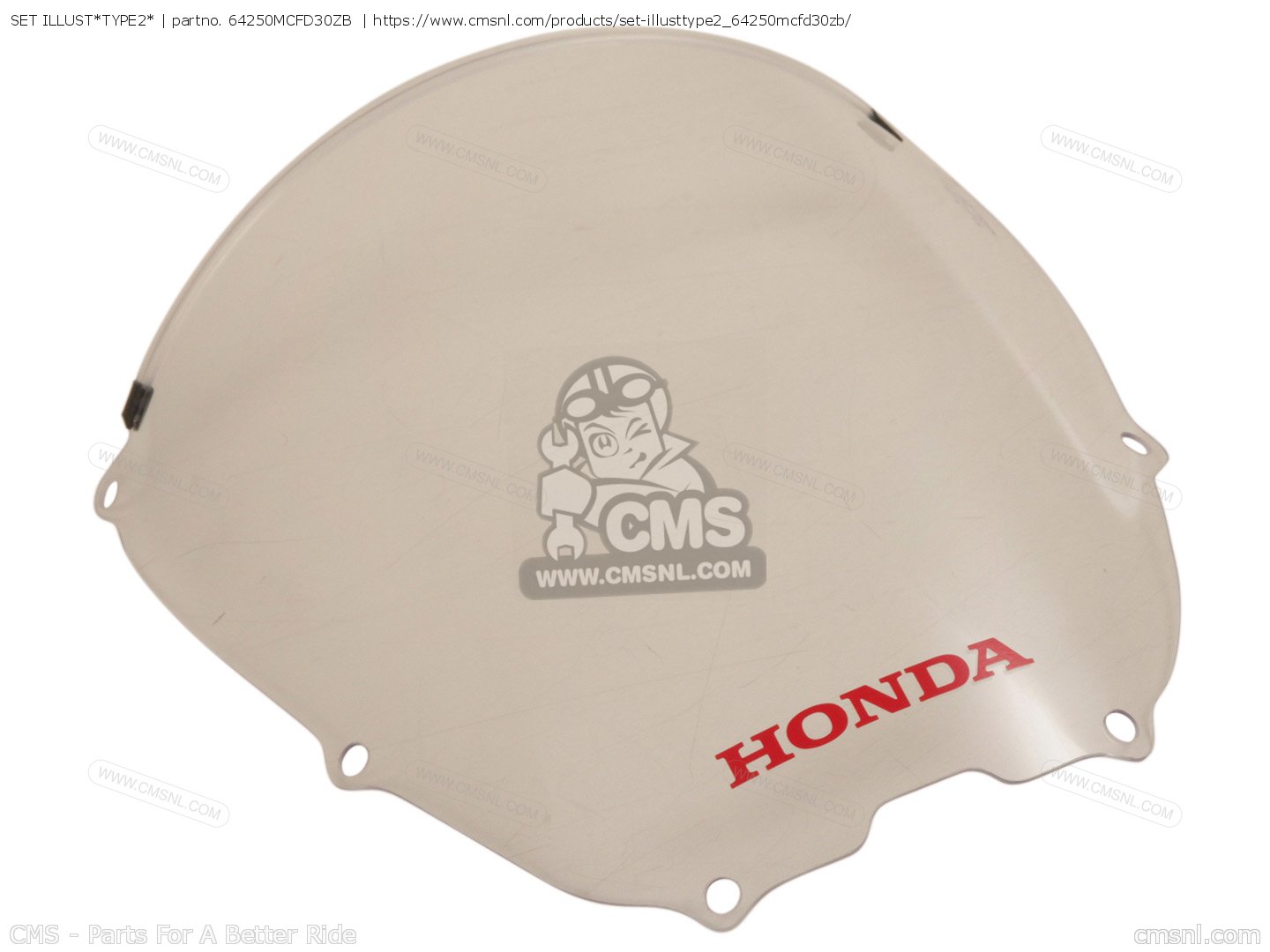 64250MCFD30ZB: WINDSCREEN SET (WL) Honda - buy the 64250-MCF-D30ZB at CMSNL