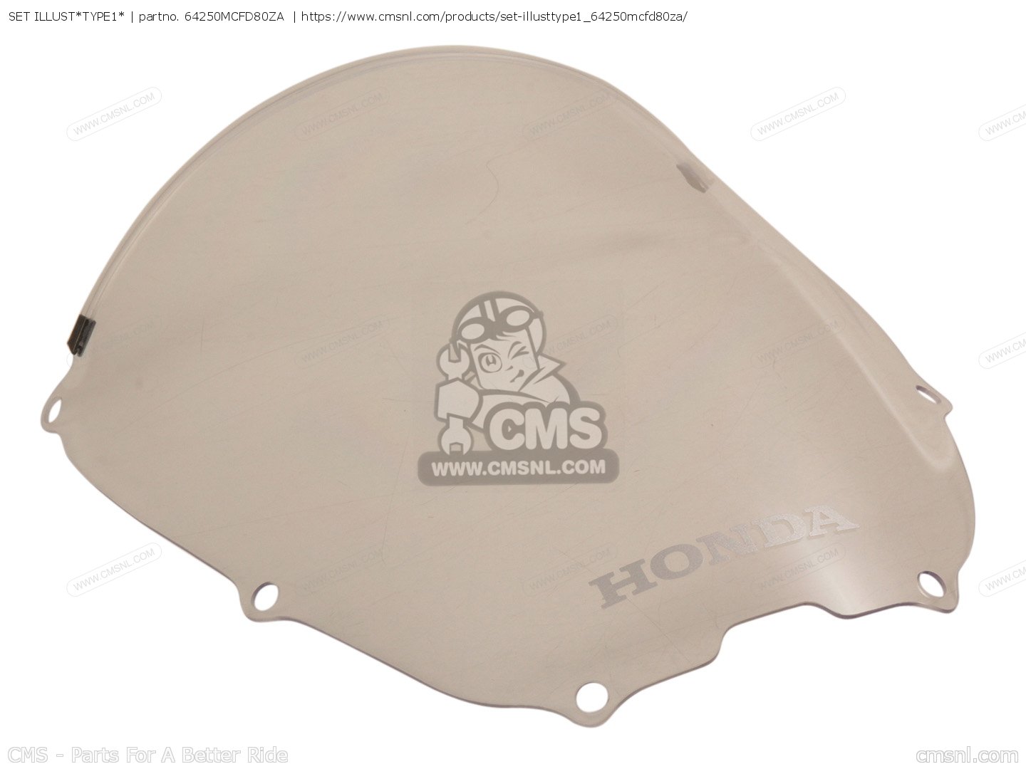 64250MCFD80ZA: WINDSCREEN SET (WL) Honda - buy the 64250-MCF-D80ZA at CMSNL