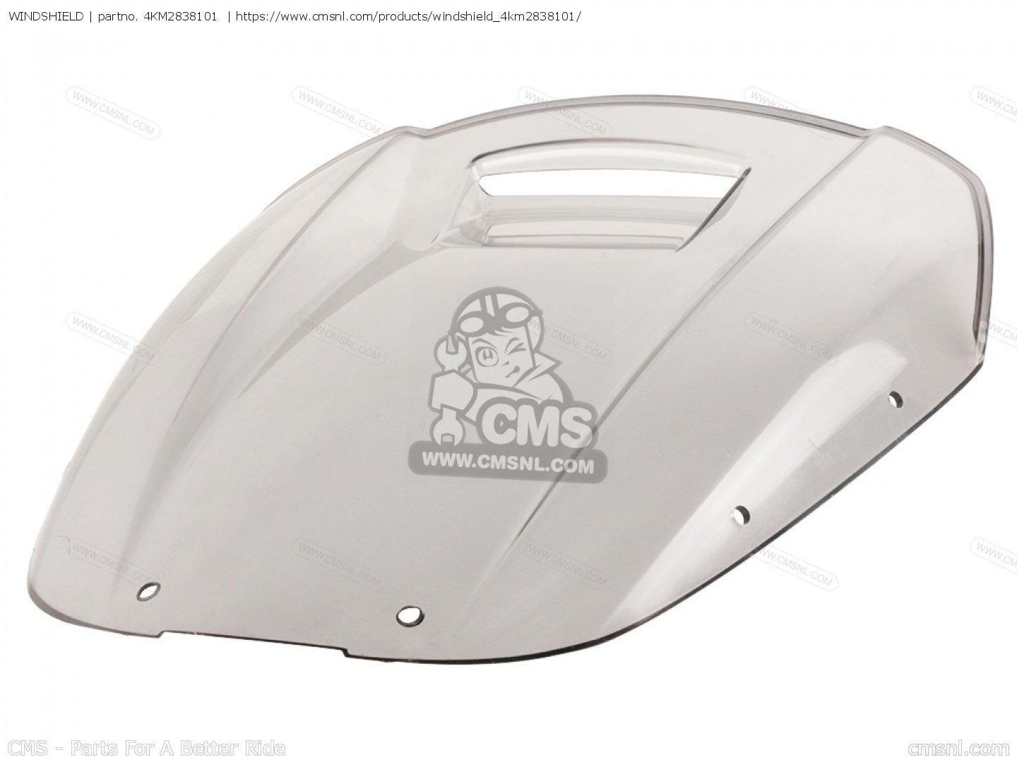 4KM2838101: WINDSHIELD Yamaha - buy the 4KM-28381-01-00 at CMSNL