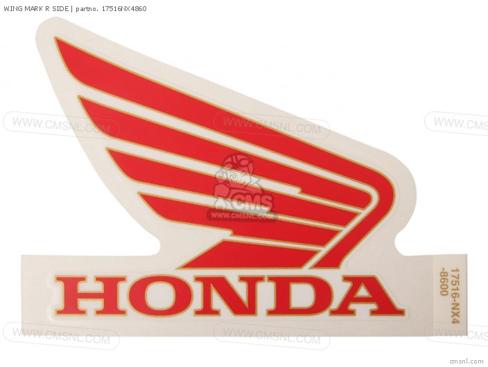 Honda WING MARK R SIDE 17516NX4860