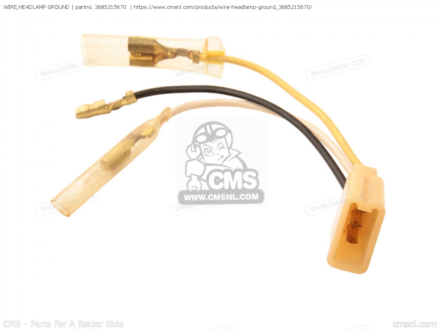 WIRE,HEADLAMP GROUND for RV90 1974 (L) USA (E03) order at CMSNL