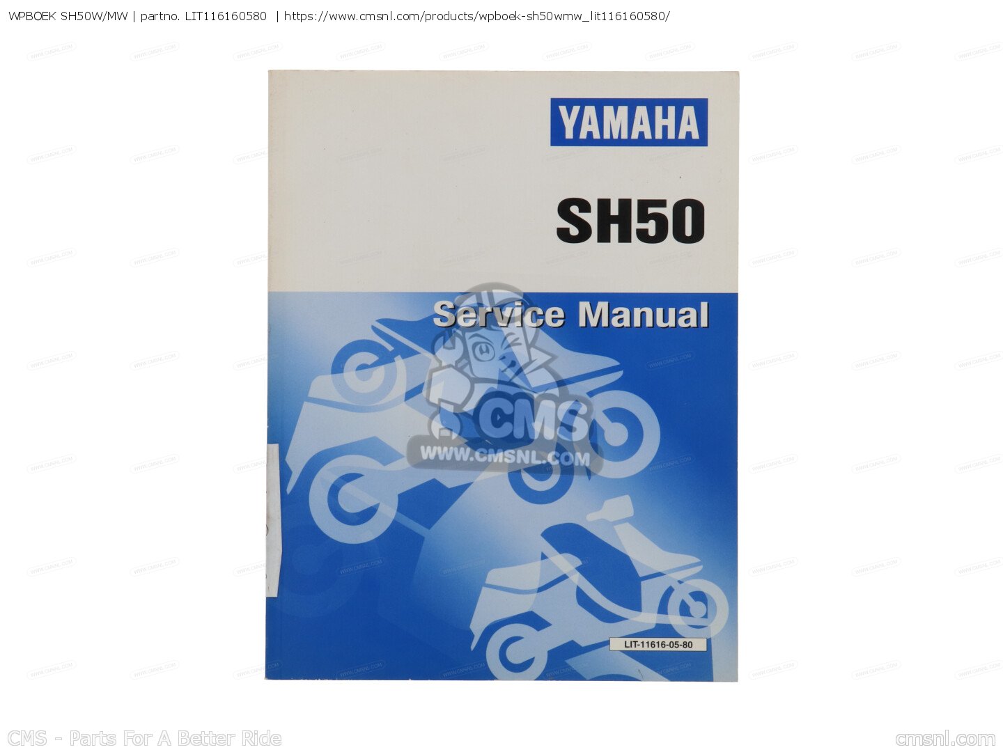 LIT116160580: Wpboek Sh50w/mw Yamaha - buy the LIT-11616-05-80 at CMSNL