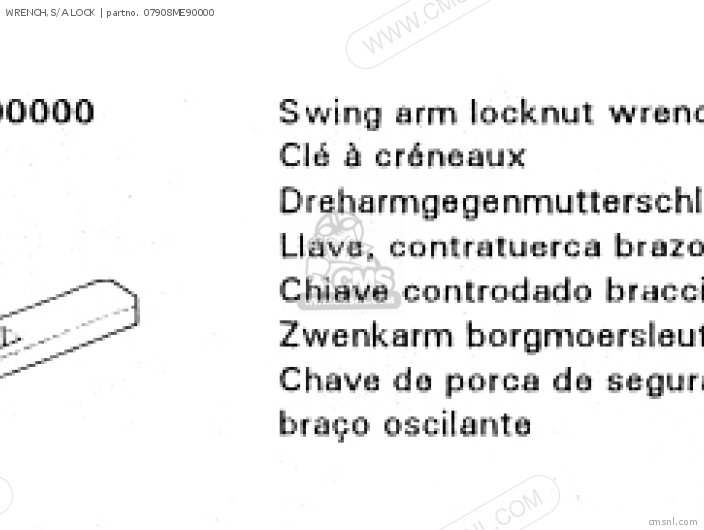 Honda WRENCH,S/A LOCK 07908ME90000
