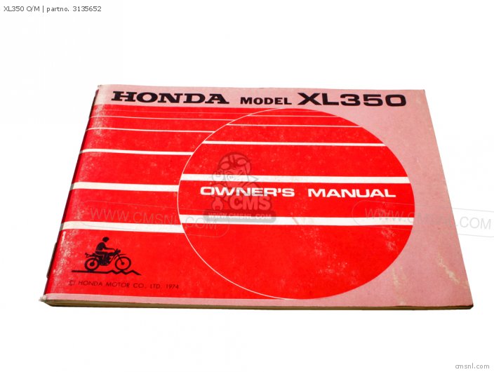 Honda XL350 O/M 3135652