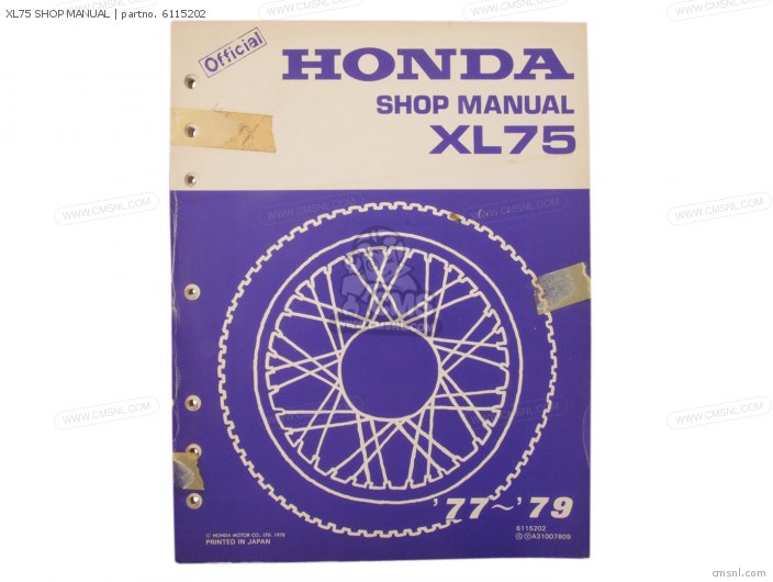 Honda XL75 SHOP MANUAL 6115202