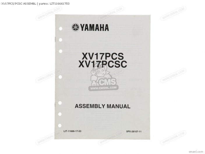 Yamaha XV17PCS/PCSC ASSEMBL LIT116661753