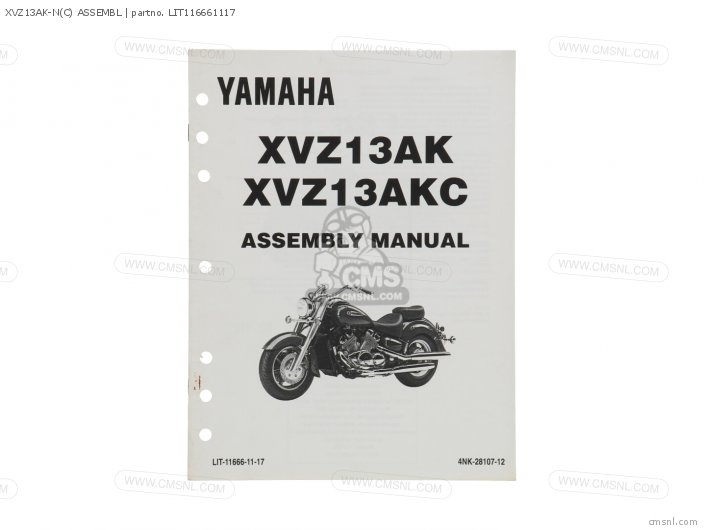 Yamaha XVZ13AK-N(C) ASSEMBL LIT116661117