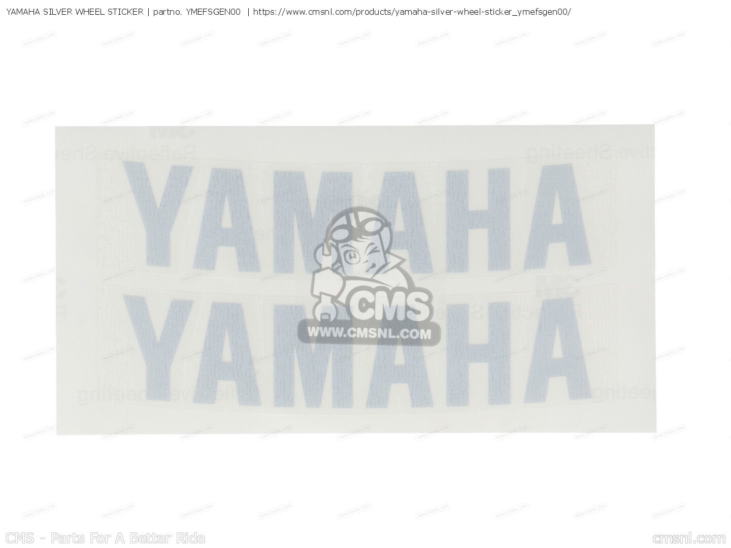 YMEFSGEN00: Yamaha Silver Wheel Sticker Yamaha - buy the YME-FSGEN-00 ...