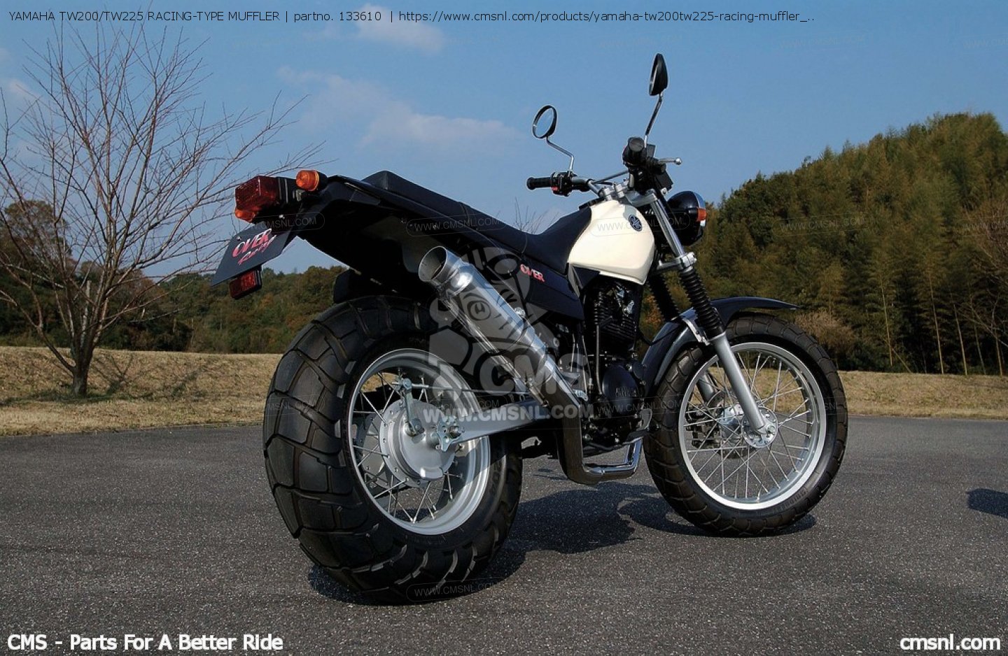 133610: YAMAHA TW200/TW225 RACING-TYPE MUFFLER Over Racing
