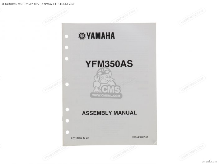 Yamaha YFM350AS ASSEMBLY MA LIT116661733