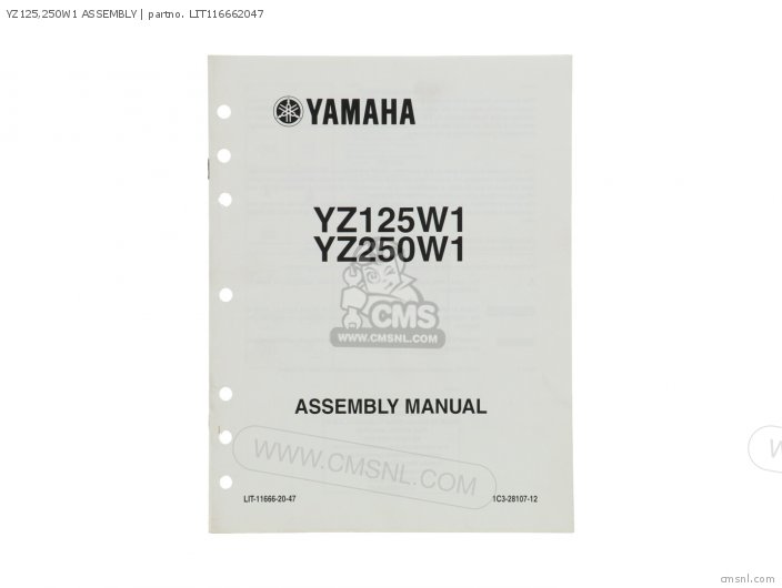 Yamaha YZ125,250W1 ASSEMBLY LIT116662047