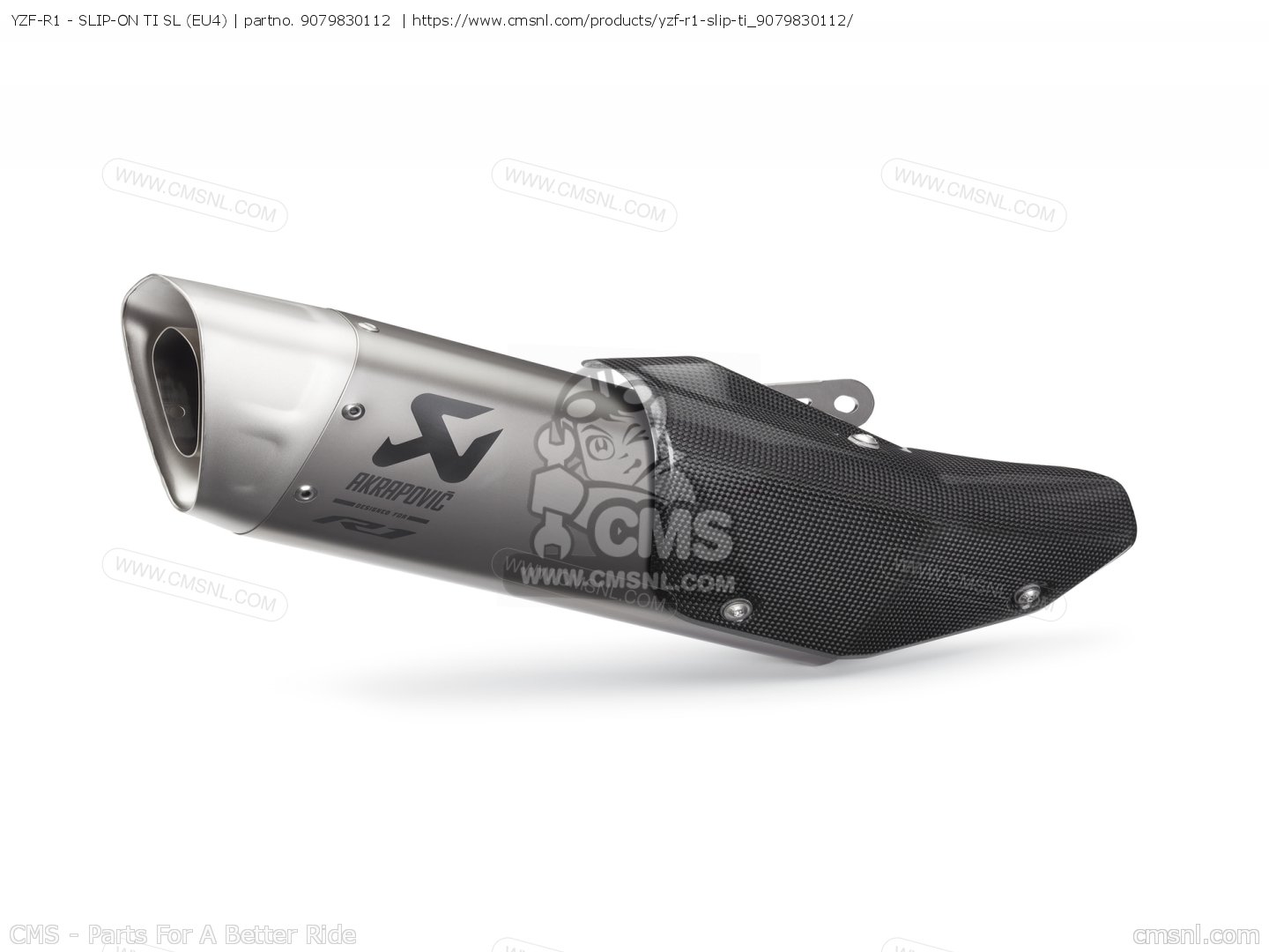 9079830112: YZF-R1 AKRAPOVIC SLIP-ON TITANIUM SLEEVE