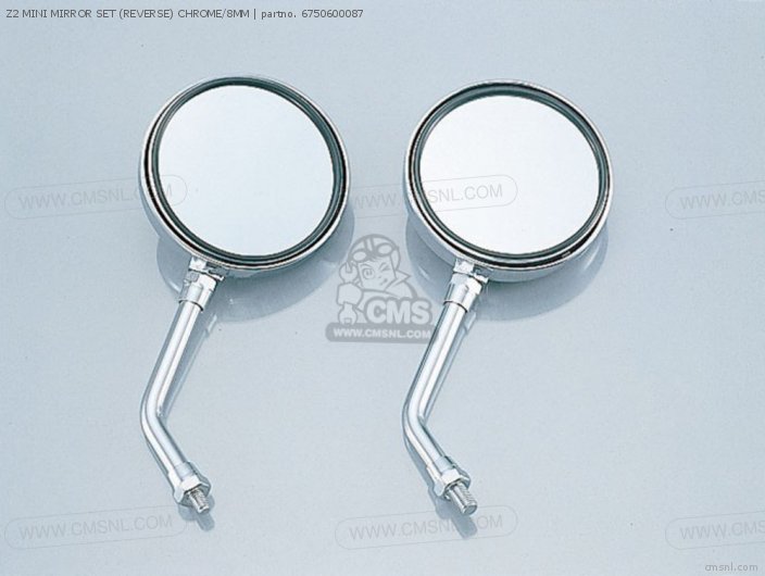 Kitaco Z2 MINI MIRROR SET (REVERSE) CHROME/8MM 6750600087